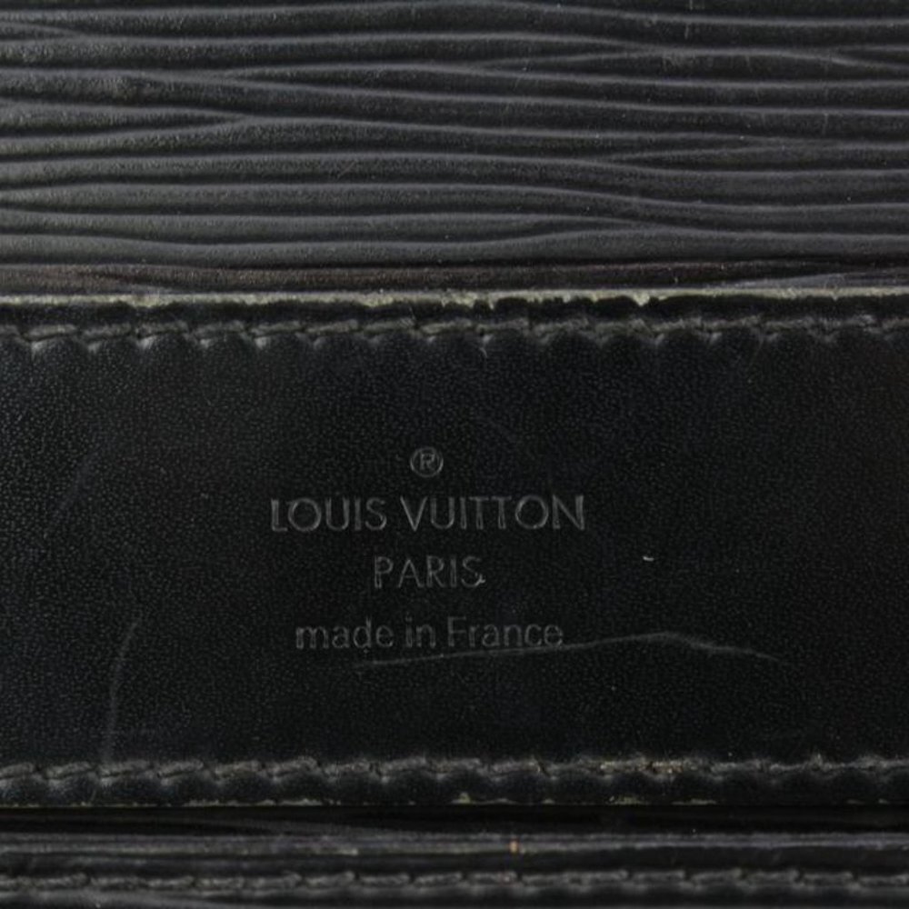 Louis Vuitton Black Epi Leather Noir Basano Messenger 2way Attache 45lk15 - Picture 5 of 12